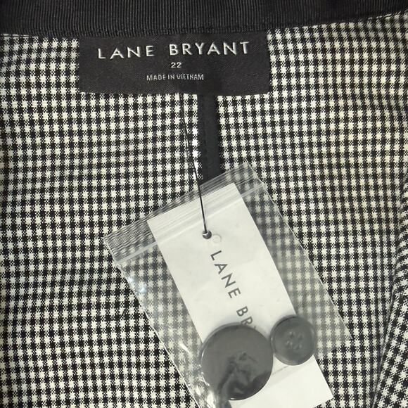 Lane Bryant Black White Check Perfect Drape One-Button Blazer size 22 NEW Tags - Picture 3 of 15